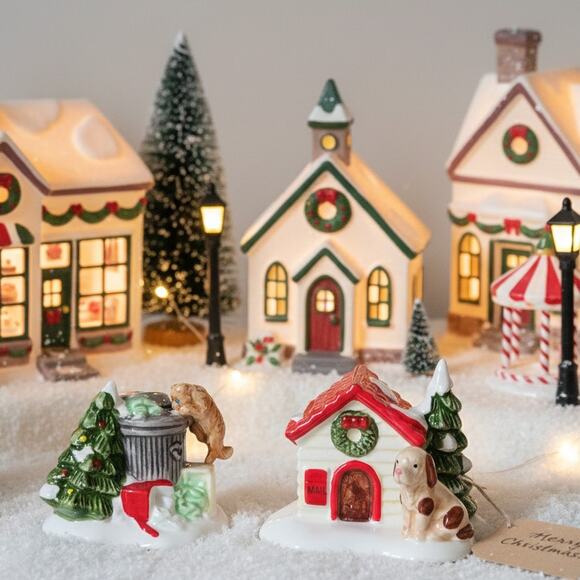 Department 56 Snow Village “Cat and Dog” Set | 1988 Christmas Display Figurines - Picture 2 of 11